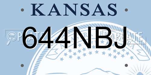 644NBJ Kansas License Plate