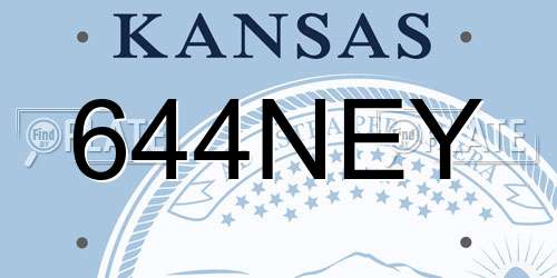 644NEY Kansas License Plate
