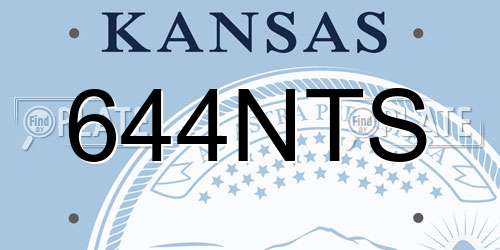 644NTS Kansas License Plate