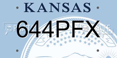644PFX Kansas License Plate