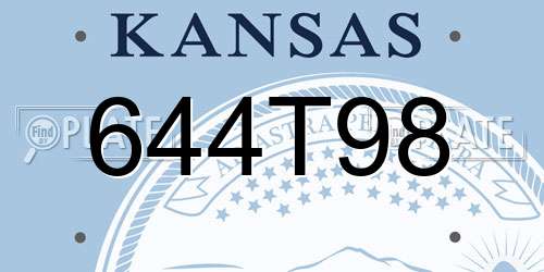 644T98 Kansas License Plate