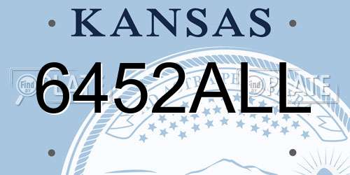 6452ALL Kansas License Plate