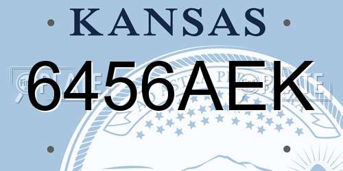 6456AEK Kansas License Plate