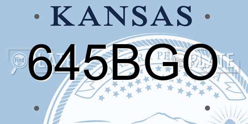 645BGO Kansas License Plate