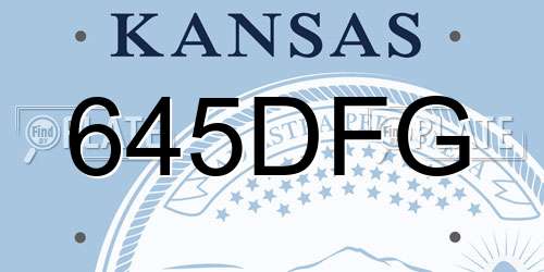 645DFG Kansas License Plate