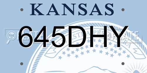 645DHY Kansas License Plate