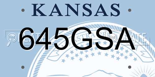 645GSA Kansas License Plate