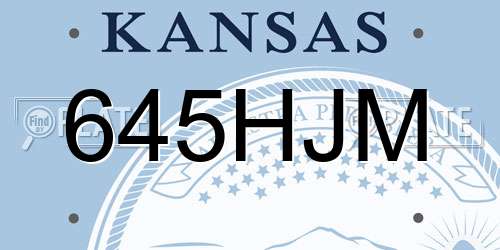 645HJM Kansas License Plate