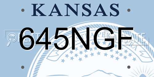 645NGF Kansas License Plate