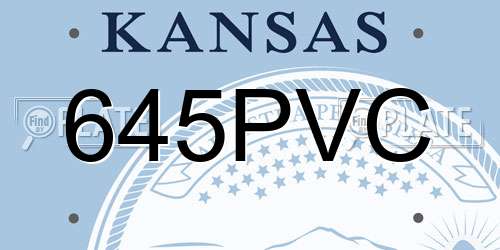 645PVC Kansas License Plate