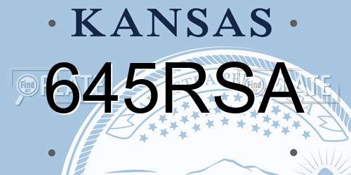 645RSA Kansas License Plate