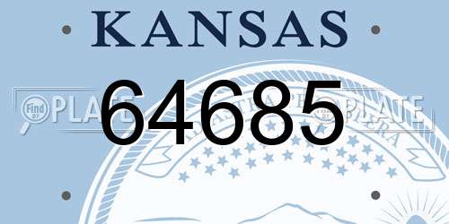 64685 Kansas License Plate