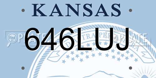 646LUJ Kansas License Plate