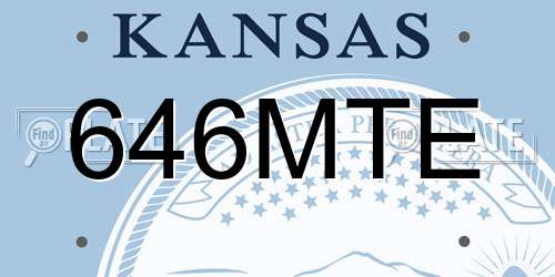 646MTE Kansas License Plate