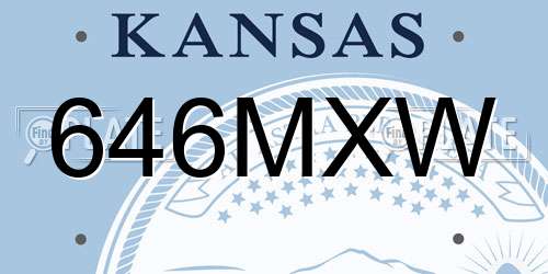 646MXW Kansas License Plate