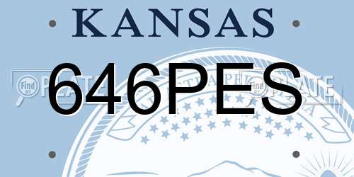 646PES Kansas License Plate