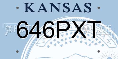 646PXT Kansas License Plate