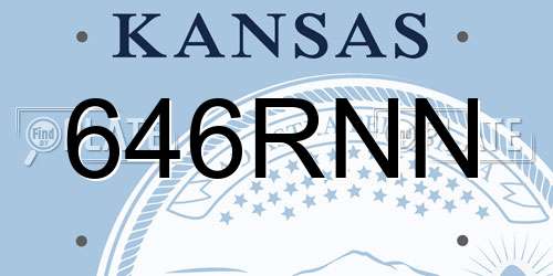 646RNN Kansas License Plate