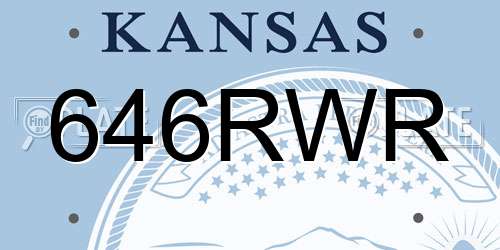646RWR Kansas License Plate