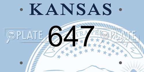 647 Kansas License Plate