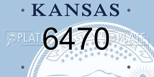 6470 Kansas License Plate