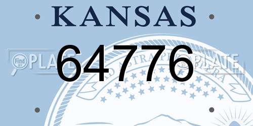64776 Kansas License Plate