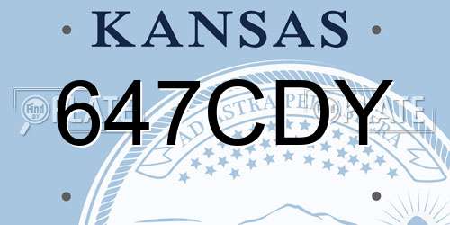 647CDY Kansas License Plate
