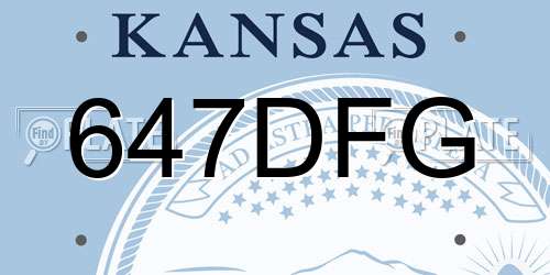 647DFG Kansas License Plate