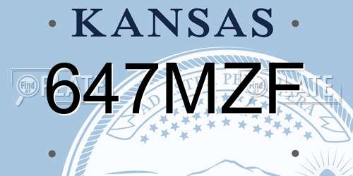 647MZF Kansas License Plate