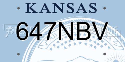 647NBV Kansas License Plate