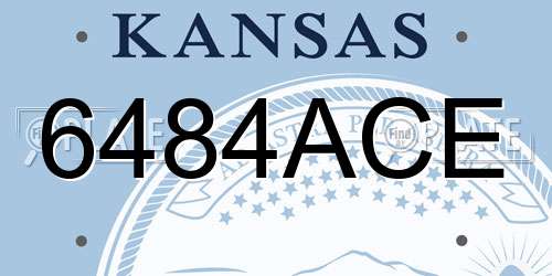 6484ACE Kansas License Plate