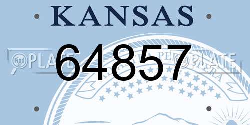 64857 Kansas License Plate