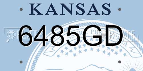 6485GD Kansas License Plate