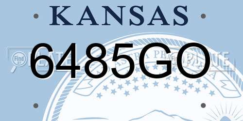 6485GO Kansas License Plate