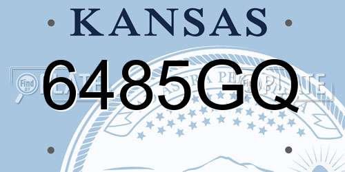 6485GQ Kansas License Plate
