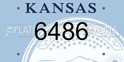 6486 Kansas License Plate