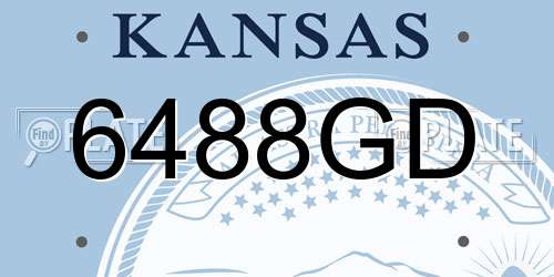 6488GD Kansas License Plate