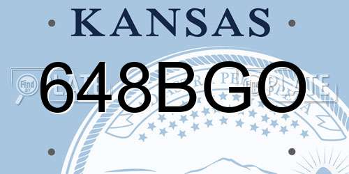 648BGO Kansas License Plate