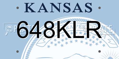 648KLR Kansas License Plate