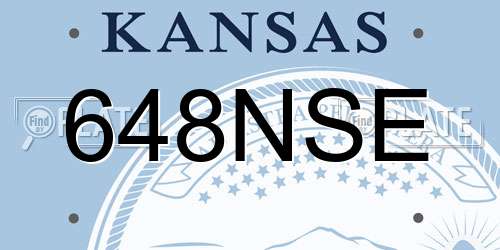 648NSE Kansas License Plate