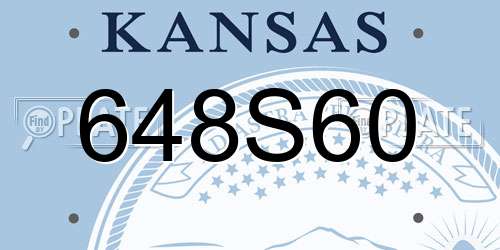 648S60 Kansas License Plate