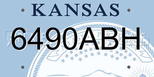 6490ABH Kansas License Plate