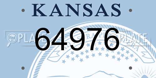 64976 Kansas License Plate