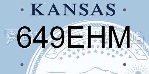 649EHM Kansas License Plate