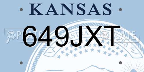 649JXT Kansas License Plate