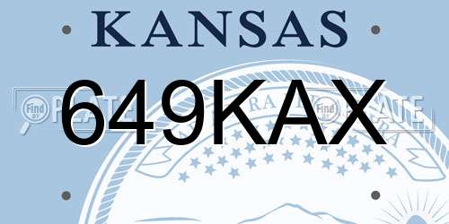649KAX Kansas License Plate