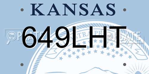 649LHT Kansas License Plate