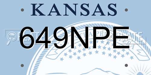 649NPE Kansas License Plate