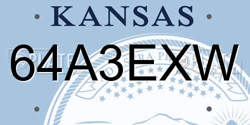 64A3EXW Kansas License Plate