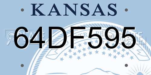 64DF595 Kansas License Plate